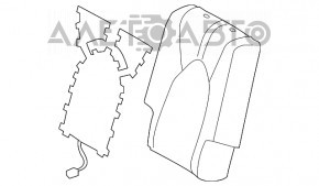 Обшивка сидения 2-го ряда задняя правая верхняя Toyota Highlander 20-22 кожа серая, надрыв, под чистку