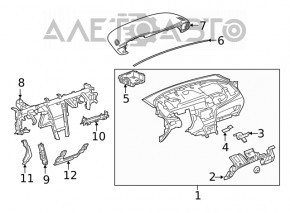 Торпедо передняя панель без AIRBAG Buick Encore 17-19 черн тип 1