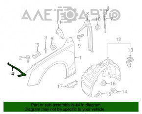 Кронштейн крыла левый Audi A4 B8 13-16 рест