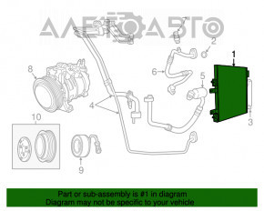 Радиатор кондиционера конденсер Jeep Compass 11-16 2.0 МКПП новый неоригинал AVA