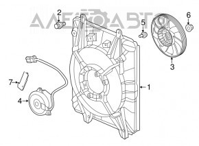 Диффузор кожух радиатора правый в сборе Honda CRV 17-22 1.5, 2.4 новый неоригинал