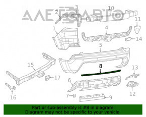 Молдинг заднего бампера Jeep Cherokee KL 19-21 структура новый неоригинал