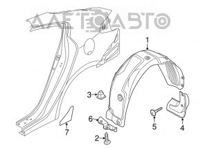 Подкрылок задний правый Kia Forte 4d 17-18 рест новый неоригинал