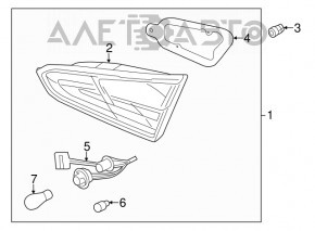 Ліхтар внутрішній кришка багажника правий Kia Forte 4d 17-18 рест галоген новий неоригінал
