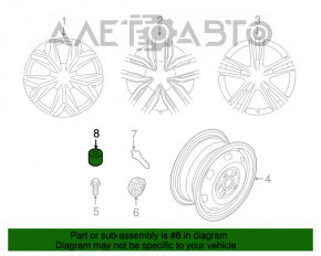 Заглушка колпачок колесного болта VW Jetta 19- новый неоригинал