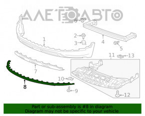 Губа переднего бампера Buick Encore 17-19 FWD