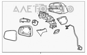 Дзеркало бічне ліве Buick Encore 17-19 під пам’ять, BSM, з підігрівом