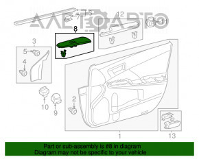 Накладка управления стеклоподъемниками передняя левая Toyota Camry v50 12-14 usa серебро с коричневым