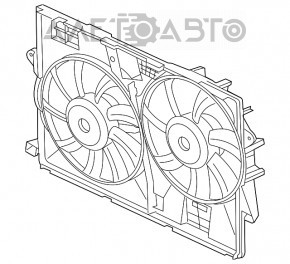 Диффузор кожух радиатора в сборе Jeep Cherokee KL 14- 2.0 2.4 3.2 на 2 мотора новый TYC Тайвань