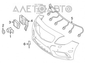 Проводка переднего бампера Mercedes CLA 14-19 под радар круиз