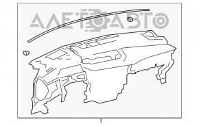 Торпедо передня панель з AIRBAG Lexus UX200 UX250h 19-чорна з коричневою строчкою