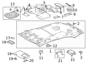 Обшивка потолка Lexus UX200 UX250h 19- черн