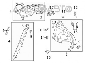 Обшивка арки правая Lexus UX200 UX250h 19-22 под запаску, без сабвуфера