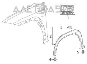 Накладка арки крыла передняя правая Lexus UX200 UX250h 19-