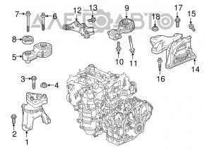 Кронштейн задней подушки двигателя нижний Honda Accord 18-22 1.5T