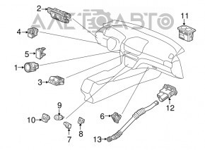 Индикатор подушки безопасности пассажира Honda Accord 18-22 с кнопкой аварийки