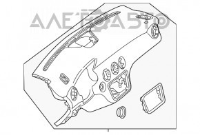Торпедо передня панель без AIRBAG Mercedes GLA 14-20 шкіра беж, потерт хром