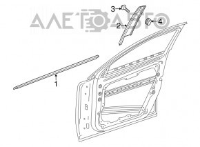 Молдинг дверь-стекло центральный передний левый Mercedes GLA 15-20 хром