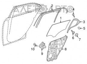 Скло дверей трикутник із ущільнювачем заднє праве Mercedes GLA 15-20 без тонування