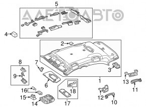 Ручка потолка задняя правая Mercedes GLA 15-20 серая