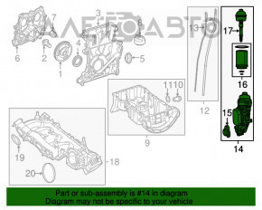 Корпус масляного фильтра ДВС с охладителем Mercedes GLA 14-20 2.0