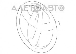 Эмблема решетки радиатора grill Toyota Highlander 14-16 под радар круиз, песок, под полировку