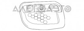 Решетка заднего бампера правая Fiat 500 12-17