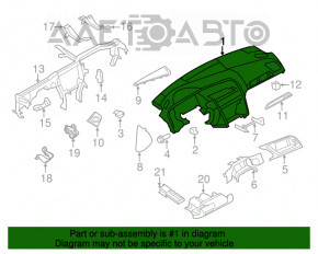 Торпедо передняя панель с AIRBAG Audi Q5 8R 09-17 серая, вставка под дерево