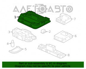 Плафон освещения передний Honda Civic X FC 19-21 4d серый, без люка, US, CAN built