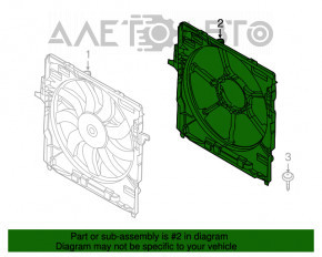 Диффузор кожух радиатора голый BMW X5 F15 14-18 4.4T