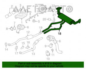 Глушник задня частина бочка BMW X5 F15 14-18 4.4T Pure Experience