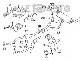 Выпускная трасса средняя часть левая BMW X5 F15 14-18 4.4T AWD