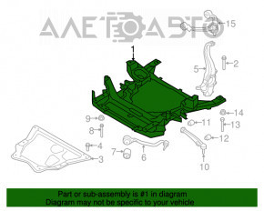 Підрамник передній BMW X5 F15 14-18 3.0T, 4.4T без активного кермового, під регульовану підвіску