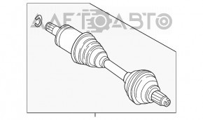 Привід напіввісь передній правий BMW X5 F15 15-18 4.4T AWD 1055мм M model