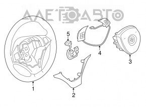 Руль голый BMW X5 F15 14-18 кожа черная, Sport