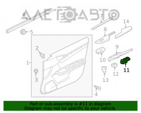 Управление стеклоподъемником передним левым Honda Civic X FC 16-21 4d черная, 2 auto, под keyless