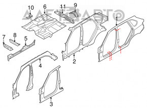 Стійка кузова центральна права BMW X5 F15 14-18 відпиляна, тички
