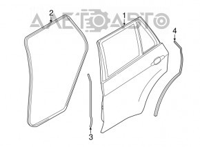 Дверь голая задняя правая BMW X5 F15 14-18 графит A90, тычки, согнут угол