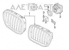 Решітка радіатора grill ніздря права BMW X5 F15 14-18 Pure Experience