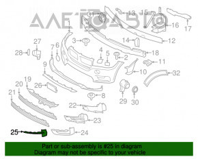 Накладка решітки переднього бампера права BMW X5 F15 14-18 хром мат