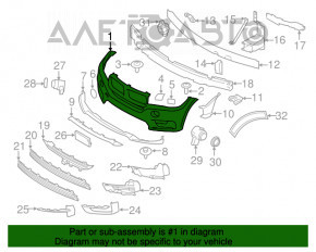 Бампер передний голый BMW X5 F15 14-18 под 2 парктроники