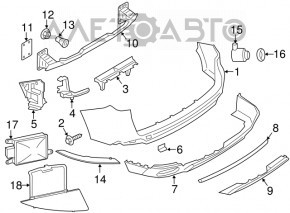 Бампер задний голый BMW X5 F15 14-18 Base без парктроников