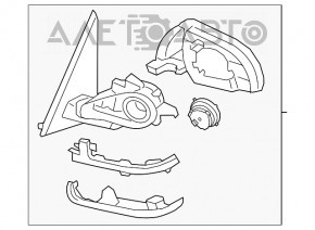 Зеркало боковое левое BMW X5 F15 14-18 9 пинов, крепление глянец, поворотник, подогрев, автозатемнение, камера, BSM, графит