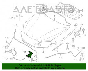 Скоба замка капота ліва BMW X5 F15 14-18