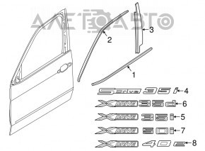 Накладка дверей збоку передня права BMW X5 F15 14-18 чорний мат