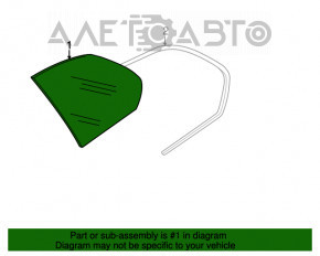 Форточка глухе скло задня ліва BMW X5 F15 14-18 зелений відтінок, хром