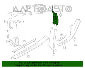 Накладка центральної стійки верхній ремінь права BMW X5 F15 14-18 сіра GRAU
