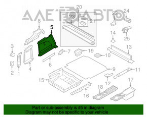 Обшивка арки передня права BMW X5 F15 14-18 чорна під 2 ряди без сітки