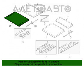 Шторка панорамы передняя BMW X5 F15 14-18 черная Alcantara ANTHRAZIT