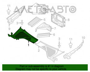 Решетка дворников пластик правая BMW X5 F15 14-18 слом креп